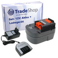 2in1 Set: Ni-MH Akku 12V 2000mAh + Ladegerät für Black&Decker CP12K CP12KB