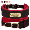 Personalisiert Hundehalsband Breit Lederhalsband mit Namen Gravur Verstellbar XL