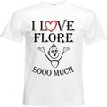 T-Shirt I Love Flore für Damen Herren und Kinder ... in der Farbe Weiss