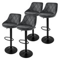 4er Set Barhocker Höhenverstellbar Drehbar Barstuhl Bistrohocker Samt Fußstütze