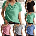 Relaxed Fit Damen T-Shirt mit V-Ausschnitt perfekt für Frühlings- und Sommermode