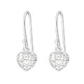 1 Paar Ohrhaken Ohrhänger 925 Sterling Silber mit Herzanhänger