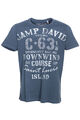 Camp David T Shirt Kurzarm Herren Baumwolle Rundhals Logo Dunkelblau