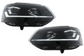 LED TFL Scheinwerfer für VW Transporter Caravelle Multivan T5 MOPF 10-15 Schwarz