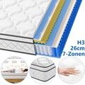 90x200-160x200 Federkernmatratze 7-Zonen Orthopädische Matratze 26cm Mittelfest