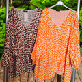 Tunika Shirt Leo Neon Made in Italy Große Größen Gr 54 56 58 60 Musselin