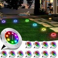 Solar Bodenleuchten Garten 8 LEDs Solarlampen für Außen Bodenlicht Gartenleuchte