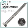 Holzschrauben Sechskant M5 M6 M7 M8 M10 M12 M16 DIN 571 Verzinkt Edelstahl VA