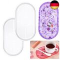 Silikonform Untersetzer, 2 Stück Oval Epoxidharz Formen Silikonform Gießform R