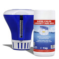 Dosierschwimmer mit Thermometer + 1kg Super Chlor Langzeittabs 200g Pool Seerose