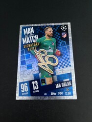 Match Attax 23/24 414 Jan Oblak Man of the Match Signature Style TCG
