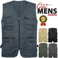 NEU HERREN QUALITÄT SAFARI WESTE WESTE JACKE ANGELN WANDERN JAGD KÖRPERWÄRMER