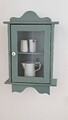 Wandschränkchen Vitrine Holz salbeigrün