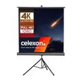 celexon mobile Business und Heimkino Stativ-Leinwand Eco Schwarz 219x219cm 1:1