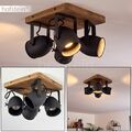Vintage Wohn Schlaf Zimmer Beleuchtung Flur Strahler Holz/Schwarz Decken Lampen