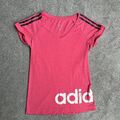 ADIDAS Damen T-Shirt Small Slim Fit Classic Logo Retro Sport Tee 13006 Rosa