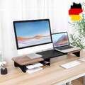Dual-Monitorständer mit Stauraum, vielseitig einsetzbar für Computer, Laptop, Dr