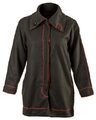 Fleece Jacke - Gr. 42 44 46 48 50 52 54 56 - schwarz/rot - Blouson - Teddyfell