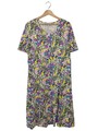 PETER HAHN Kurzarmkleid Damen Kleid Gr. DE 42 lila-blassgelb-grün Casual-Look