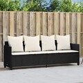 Sonneninsel Sonnenliege mit Dach Kissen Gartenliege Poly Rattan Loungebett