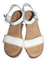 SANDALETTE SANDALE PLATEAU IN KORKOPTIK S. OLIVER WEISS LEDER 5-28102-24 Gr.41
