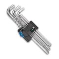 WERA Winkelschlüsselsatz, metrisch, gestellverchromt 950/9 L Hex-Plus HF 1