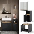 Badmöbel-Set Marelle Anthrazit Eiche 3 Teile Midischrank Vicco