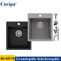 Granitspüle Küchenspüle Einbauspüle Spülbecken mit Siphon 40X45cm Küchenarmatur