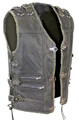 Herren Lederweste Kutte Motorrad Chopper Weste Clubweste Rockerweste Braun