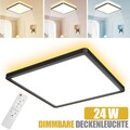 24W LED Deckenleuchte Dimmbar Deckenlampe Wohnzimmer Badlampe mit Fernbedienung