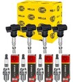 4x HELLA Zündspule + CHAMPION Zündkerze für BMW 3er E90 320i
