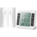 Digital Kühlschrank Thermometer mit 2 Sensoren und Temperatur Alarm - Weiß