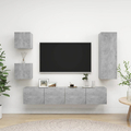 TV Schrank Set 5-TLG. Wohnwand Anbauwand Schrankwand Hängeschrank TV Möbel S9O6