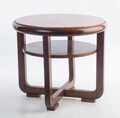 Art Deco Coffee-Table Raucher Tisch roter Marmor Wurzel-Nuss 1930er Jahre