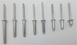 Blindnieten Durchmesser 6,4 mm mit Flachkopf ISO15983  Edelstahl V2A Nieten