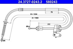 ATE HANDBREMSSEIL HINTEN RECHTS PASSEND FÜR MINI MINI | 24.3727-0243.2