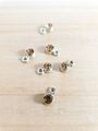 5 x Kleine Geburtsstein Anhänger ♥ Schmuck Basteln Deko Charms Silber Beige