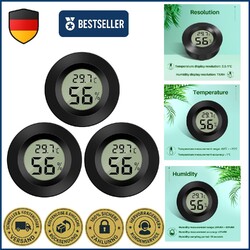 Kompaktes Mini Hygrometer und Thermometer – 3 Stk für Effektive Raumüberwachung