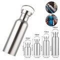 Edelstahl Wasserflasche Radfahren Breiter Mund Metall Sport Fitness Trinkflasche