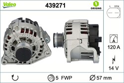 Lichtmaschine Generator Lima VALEO ORIGINS - NEW O.E. TECHNOLOGIE 439271 für VW