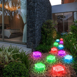 Solarlampe Außenleuchte Gartendeko LED Balkonlampe RGB Farbwechsel 12er Set