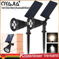 1er 2er LED Solarstrahler Solarleuchte Solarlampe Gartenstrahler Spot Light DE