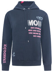 ZWILLINGSHERZ♥ Hoodie Kapuzensweatshirt Sweater MOIN Dunkelblau Gr. M L XL
