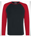 "Long Raglan Road" Langarmshirt schwarz/rot von RED - 4XL