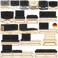 Gartensofa Ecksofa Fußhocker Mittelteil Sofa mit Kissen Sitzgruppe Gartenmöbel 