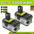 2x 18V 5.0Ah Akku für RYOBI One Plus Lithium RB18L50 P108 P104 Batterie 18 Volt