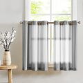 Voile Scheibengardinen mit Ösen Transparent Bistrogardine Landhaus Streifen V...