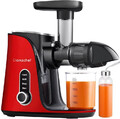 AMZCHEF Entsafter Gemüse Und Obst Mit 2 Geschwindigkeitsmodi - Slow Juicer Rot
