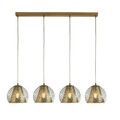 Hängeleuchte Hängelampe Esstisch B: 84 cm in Messing 4-flammig E27 Glas Metall