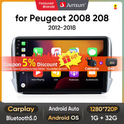  1+32GB Carplay Android 13 Autoradio GPS Navi BT für Peugeot 208/2008 2012-2018